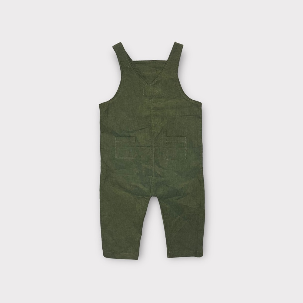 Angel Dear Dark Green Corduroy Pocket Romper - Picture 8 of 9